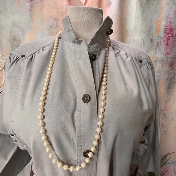 VTG 📌80s Button Down Dress with 3/4 Sleeves and Pockets - Picture 6 of 16